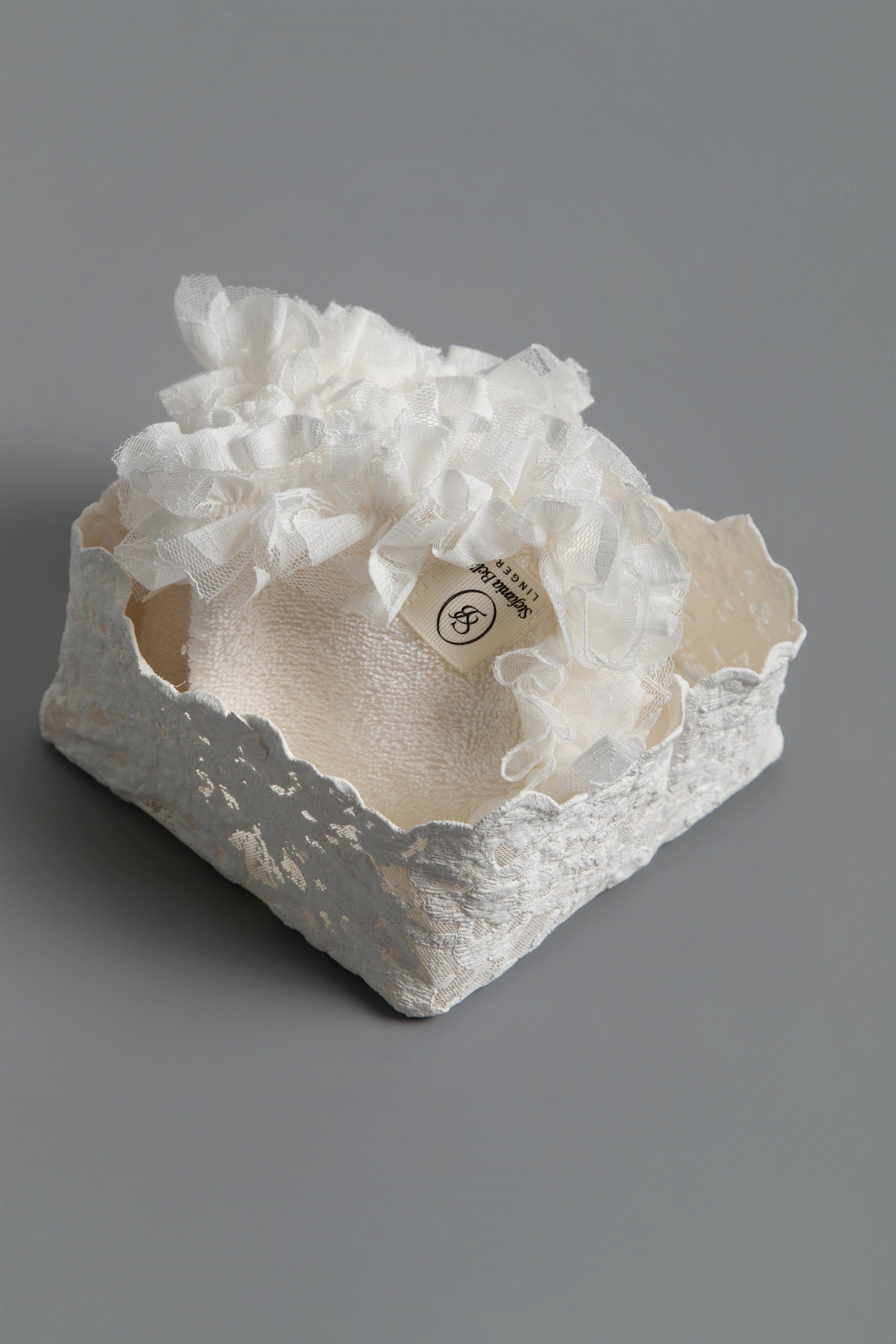 Set Lavette Viso & Cestino in Pizzo